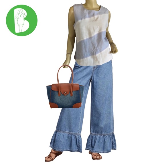 VINTAGE 1980'S BETSY'S THINGS PERIWINKLE BLUE AND WHITE TOP (12) - Picture 1 of 11